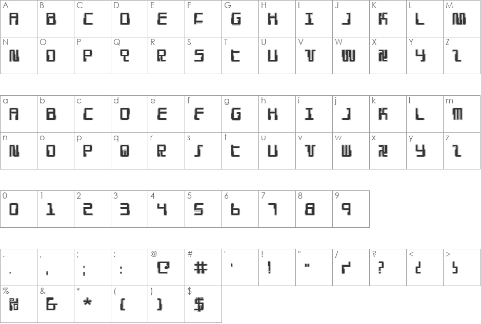 Droid Lover Pro font character map preview
