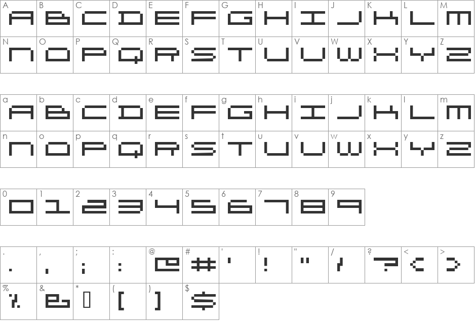 DS OlymPix font character map preview
