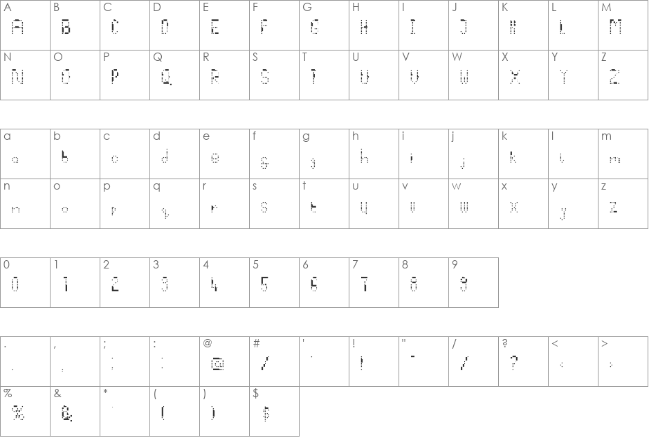 DS OS font character map preview