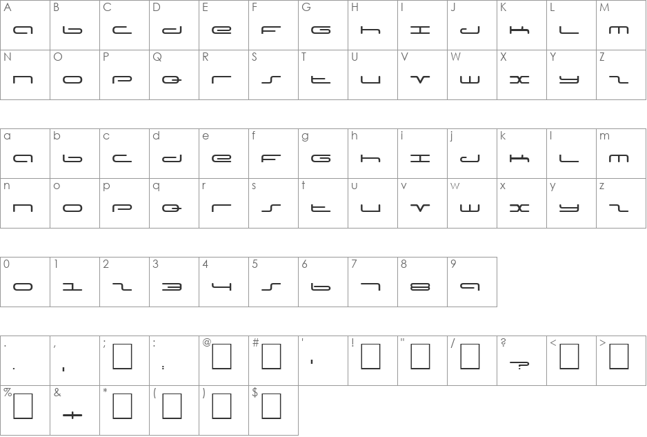 DS Podd Cyr font character map preview