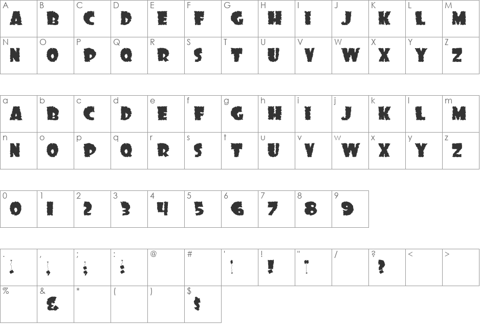 DS SonOf font character map preview