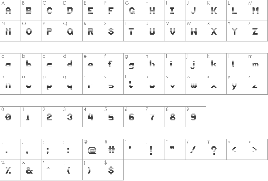 DS-Terminal font character map preview