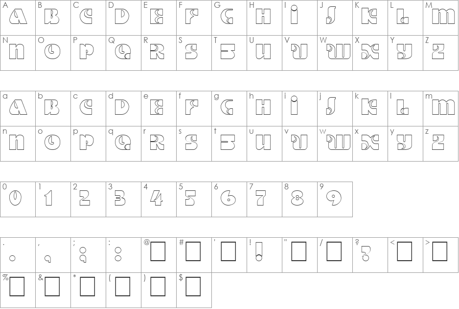 DSMotterHo font character map preview