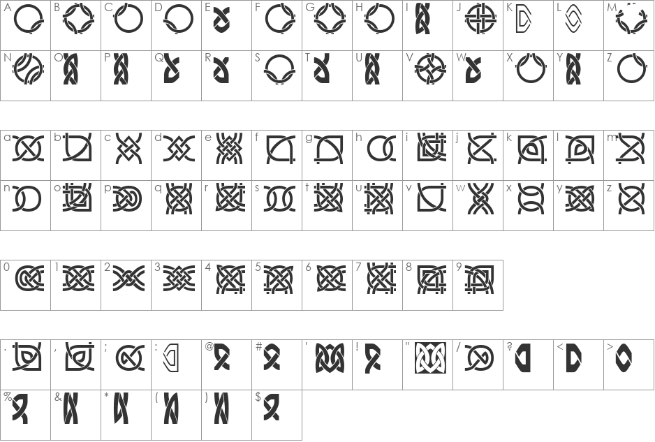 DS_Celtic-Border-1 font character map preview