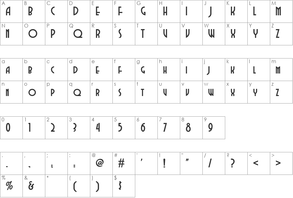 Dubba Dubba NF font character map preview