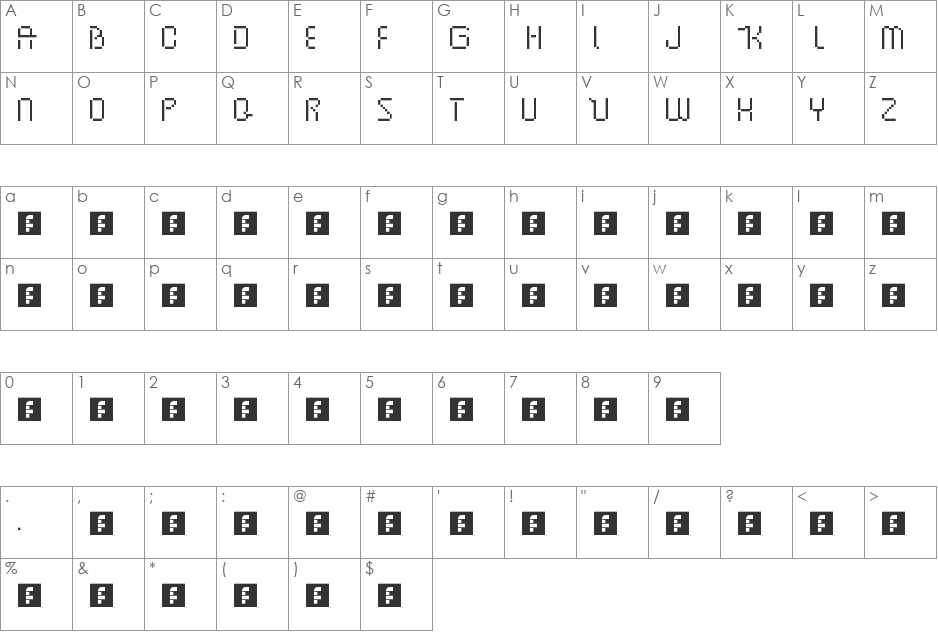 ABC..pixel font character map preview
