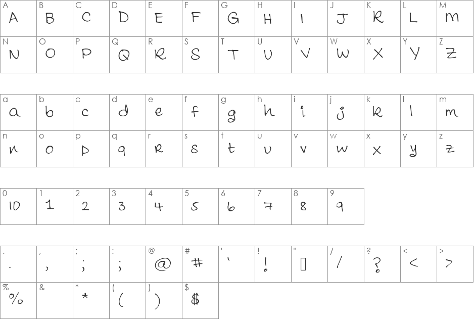 AmatullahReg_S2014 font character map preview