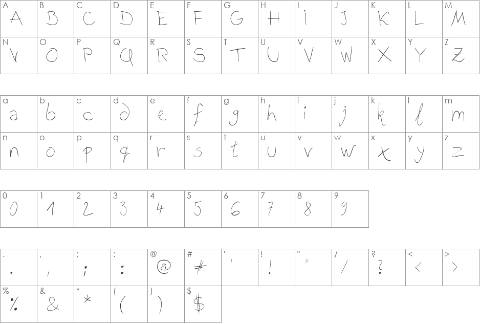 dzidziout2 font character map preview