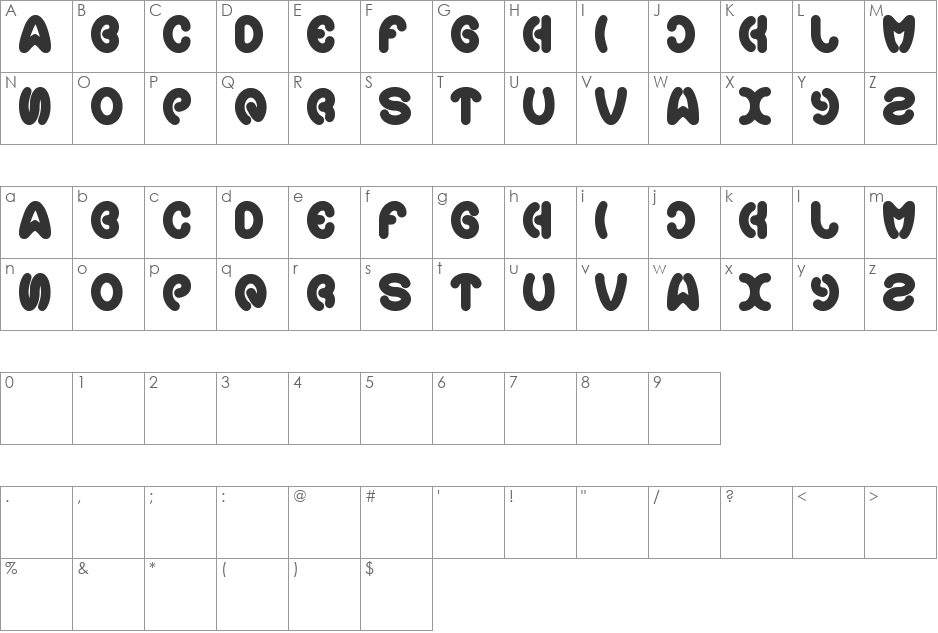 earthheart font character map preview
