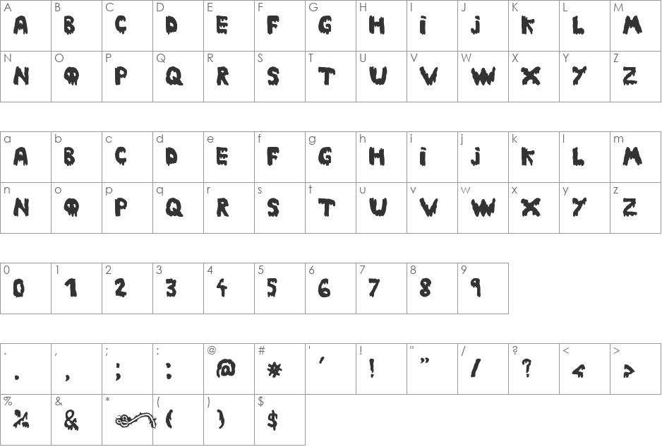 Ebola Font font character map preview