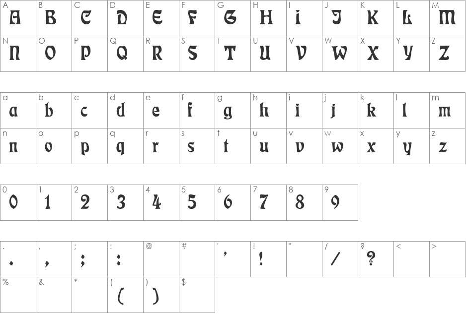 Eckmann font character map preview