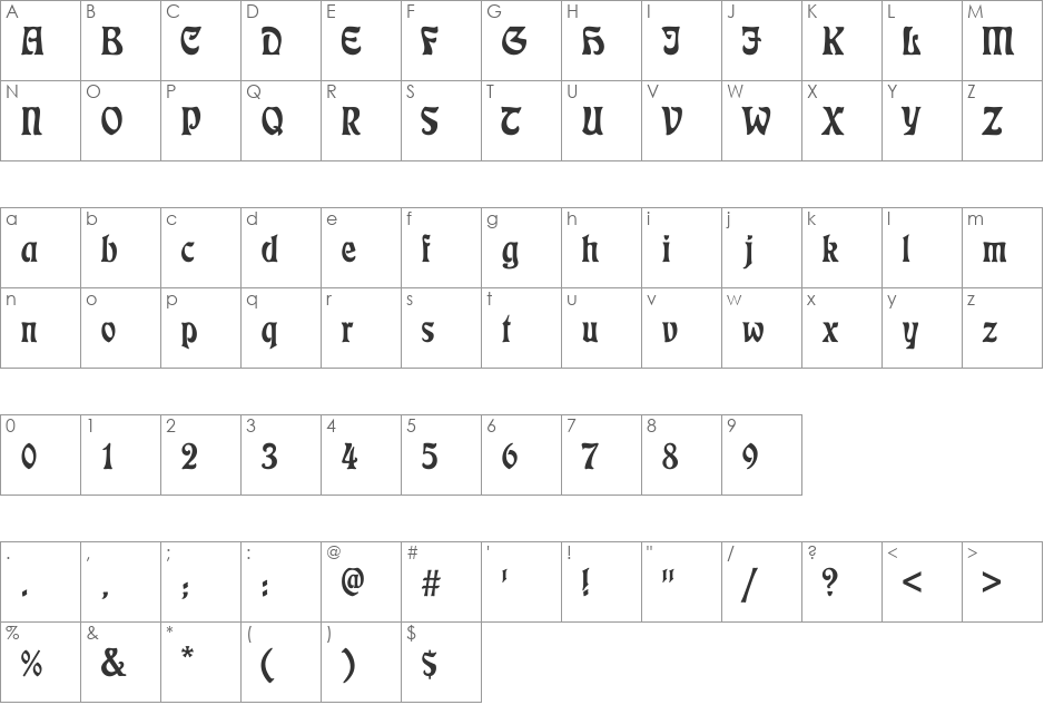 EckmannC font character map preview