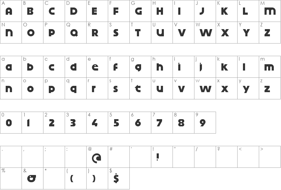 Eco-Nomico font character map preview