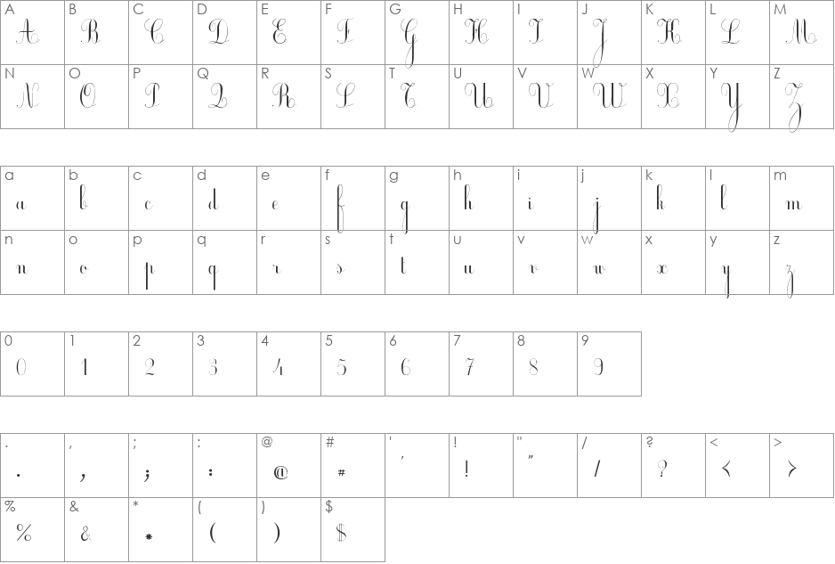 Ecolier font character map preview