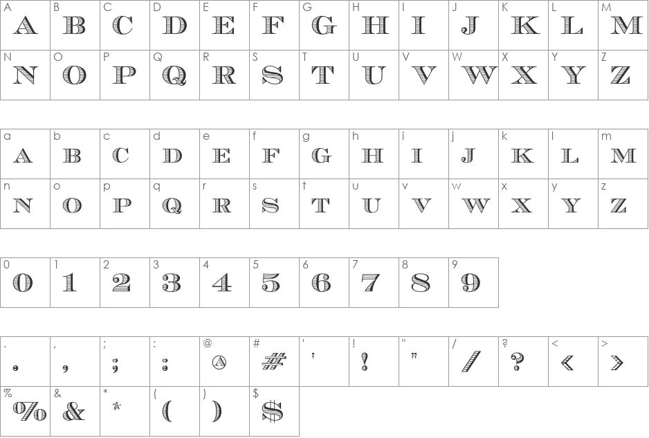 EcuyerDAX font character map preview