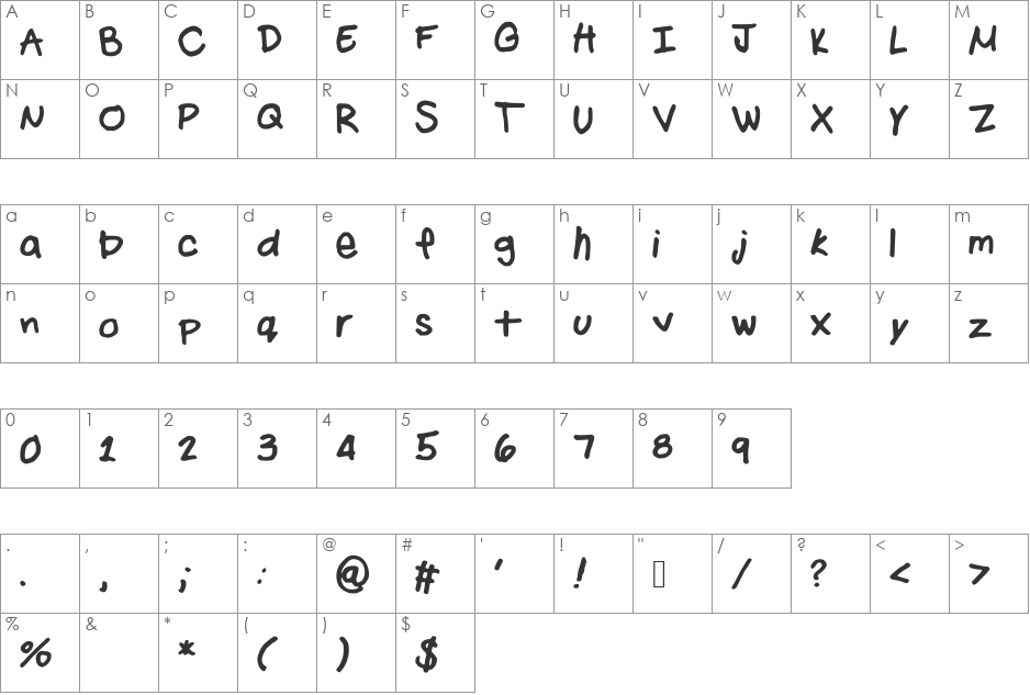 edenshappell font character map preview