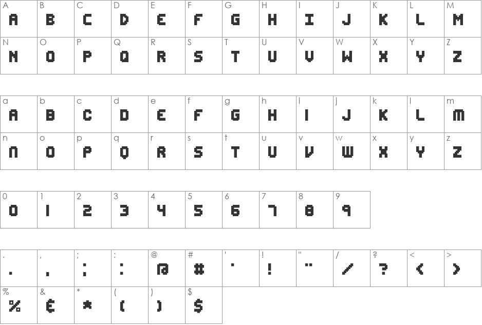 Edit Undo BRK font character map preview