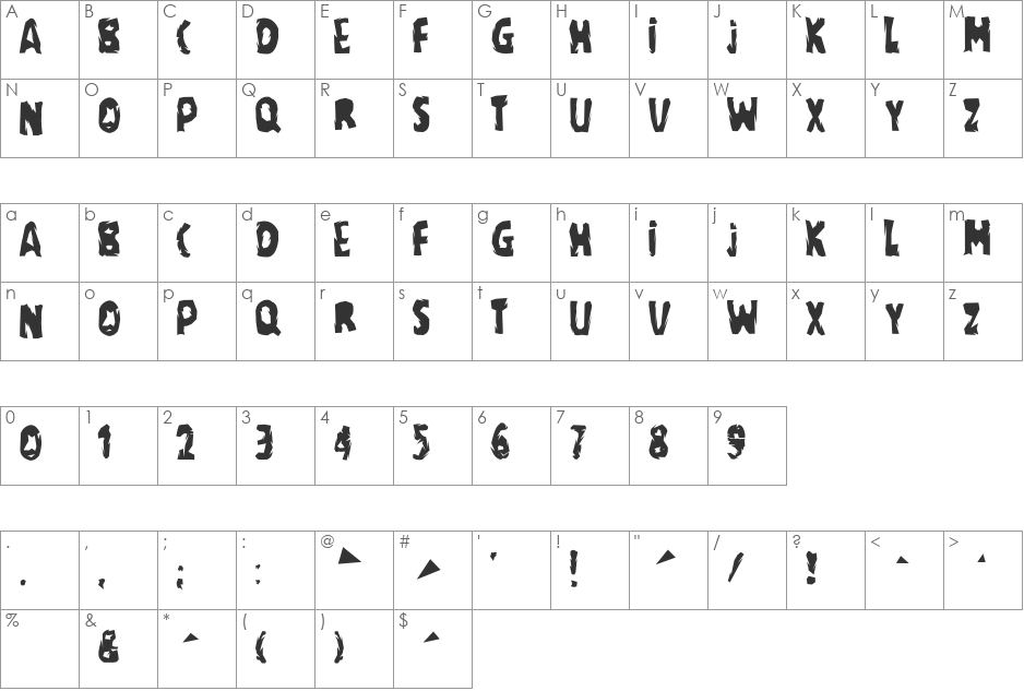 egime font character map preview