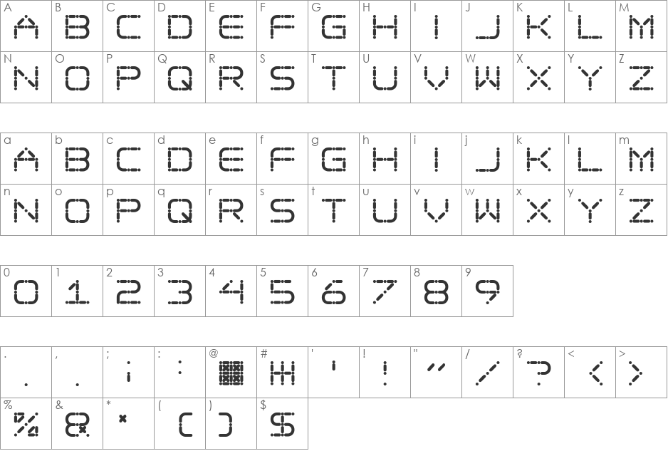 Ego trip font character map preview