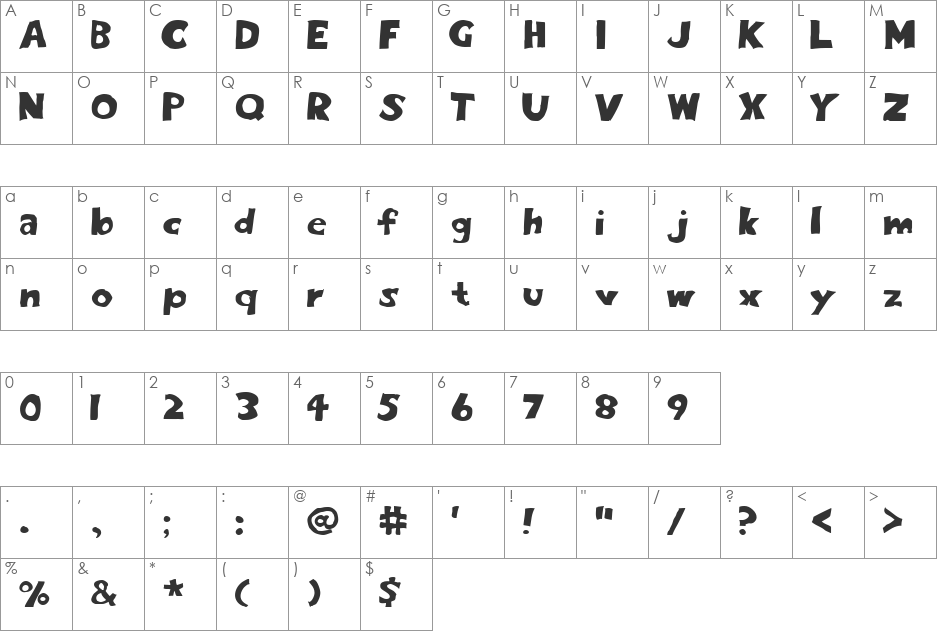 Eighty Percent font character map preview