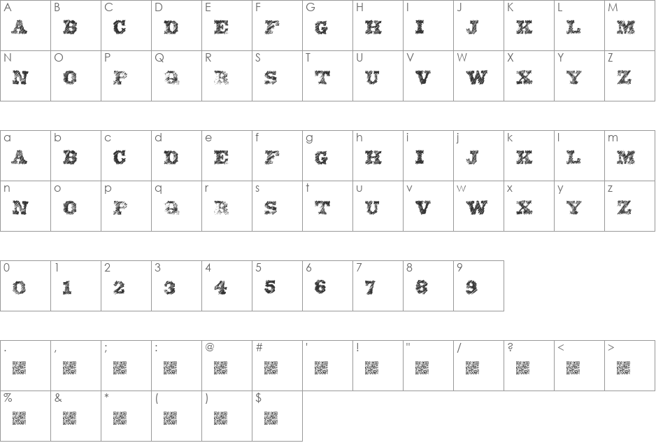 EightyOne font character map preview