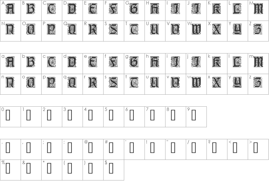 AmedicusCapsSSK font character map preview