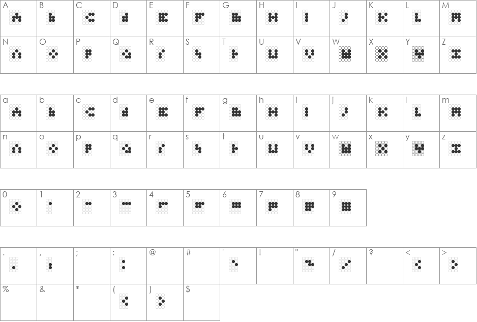Elbow-AnglicanPaper font character map preview