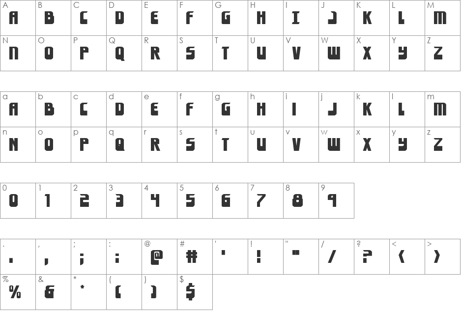 Eldebaran Expanded font character map preview