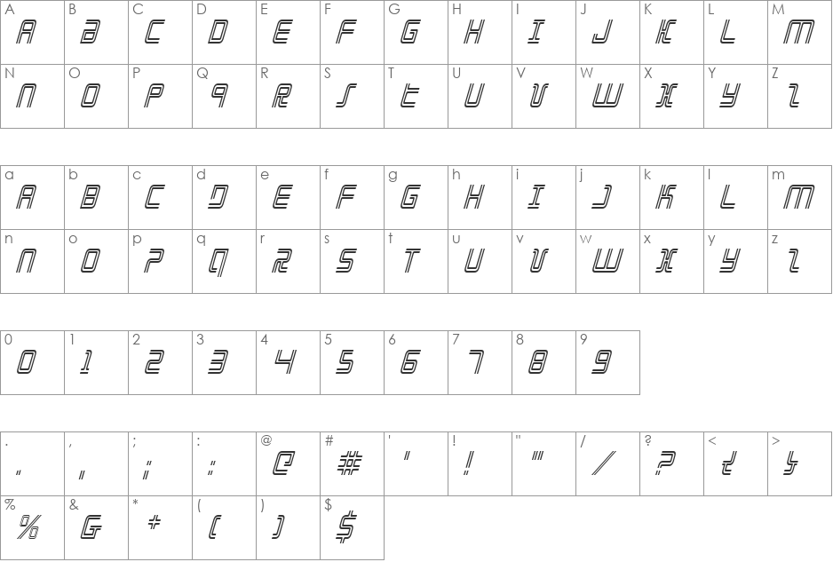 Election Day Condensed Italic font character map preview