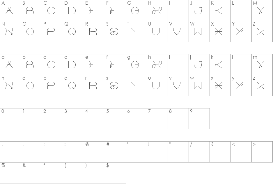 ELECTRIC CITY font character map preview