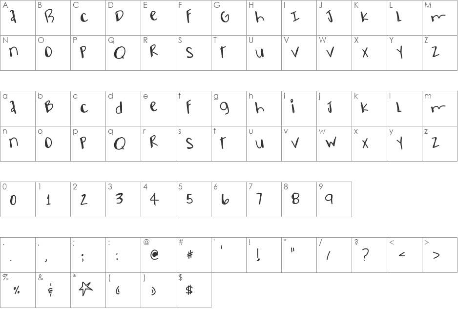ElectricCircus font character map preview