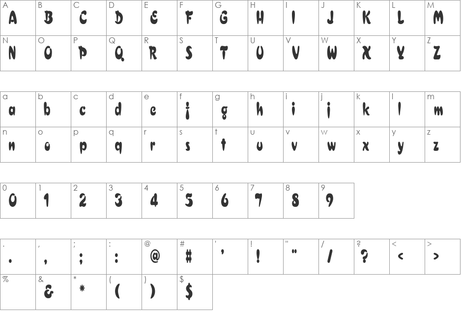 Electrik Cn font character map preview