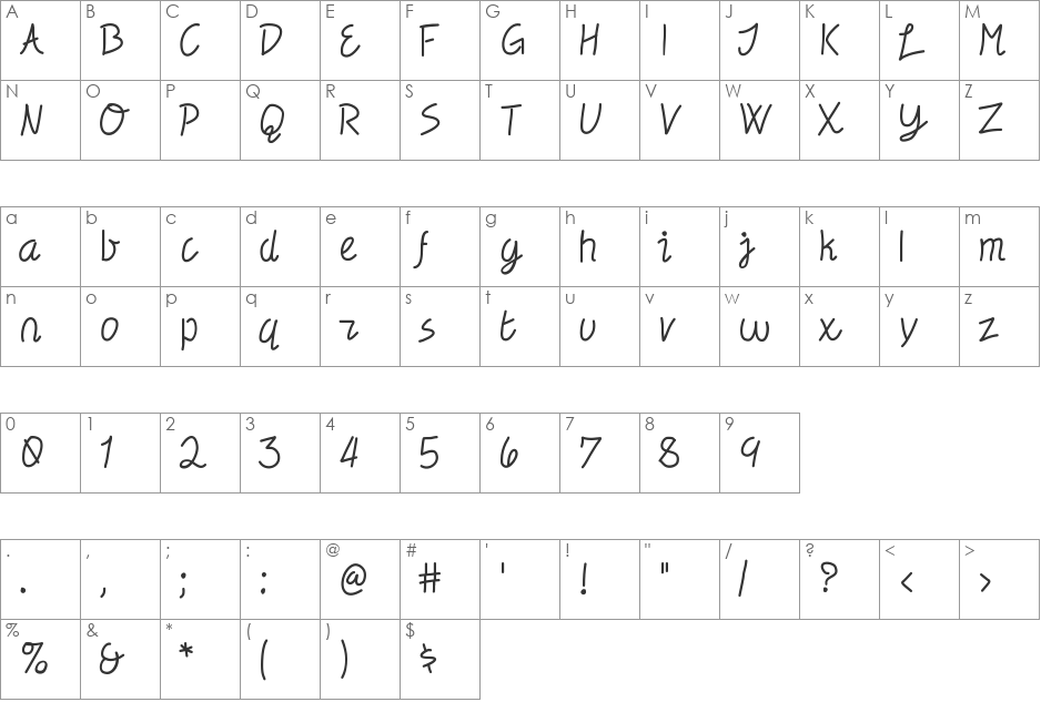 Electronica font character map preview