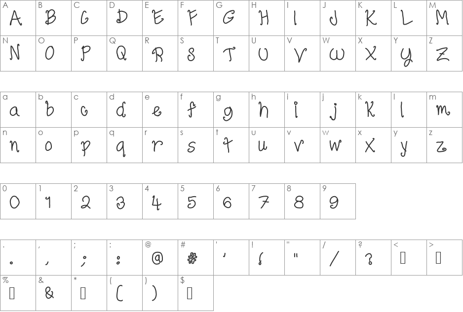 elegantly simple  font character map preview