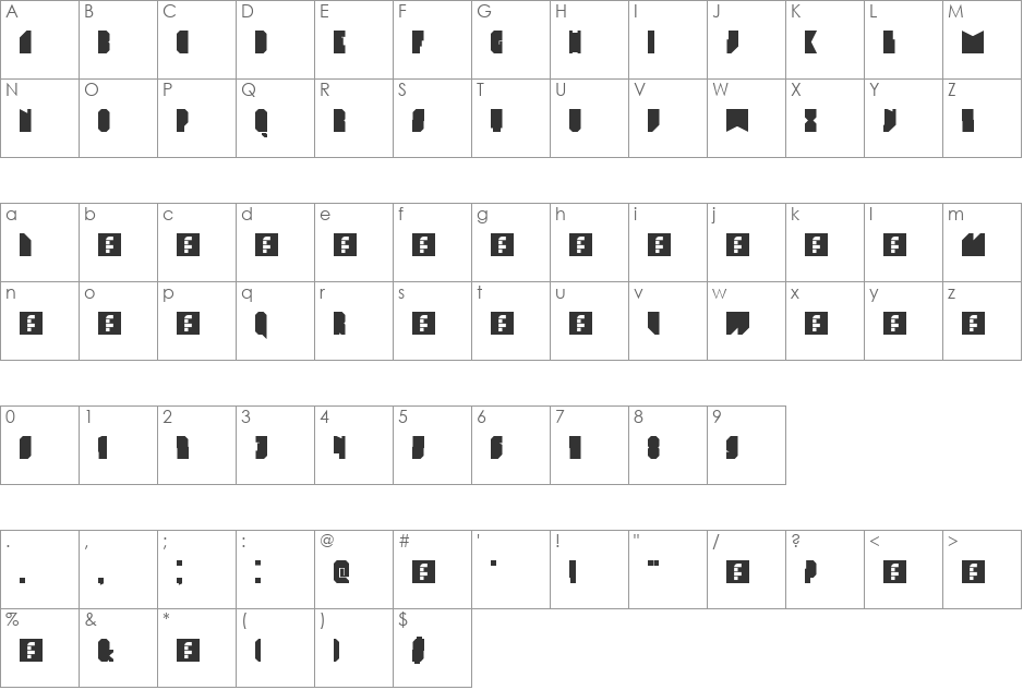 Elektro font character map preview