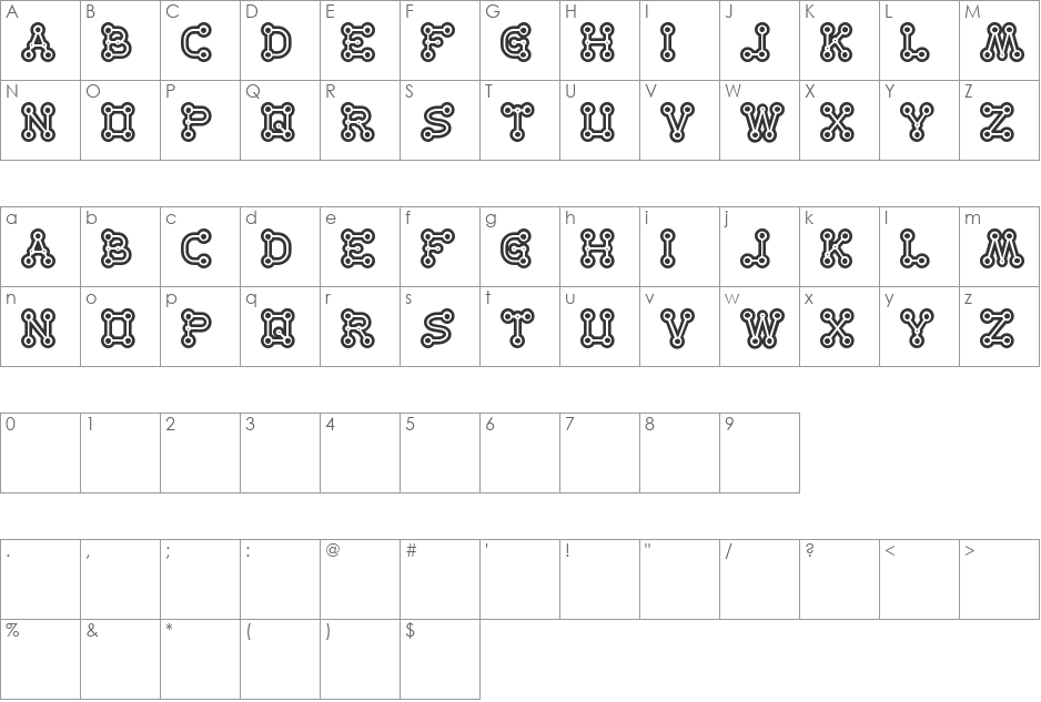 ELEMENT font character map preview