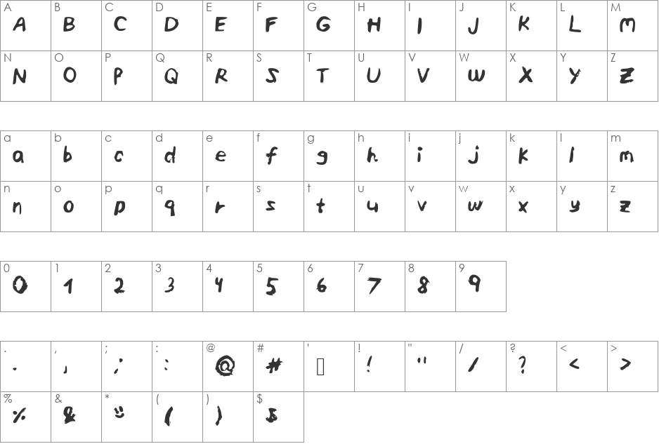 ELF_Crazy_and_Sunny_Lemon_Life font character map preview