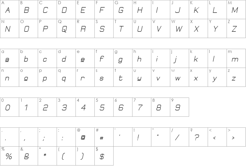 Elgethy Upper Bold font character map preview