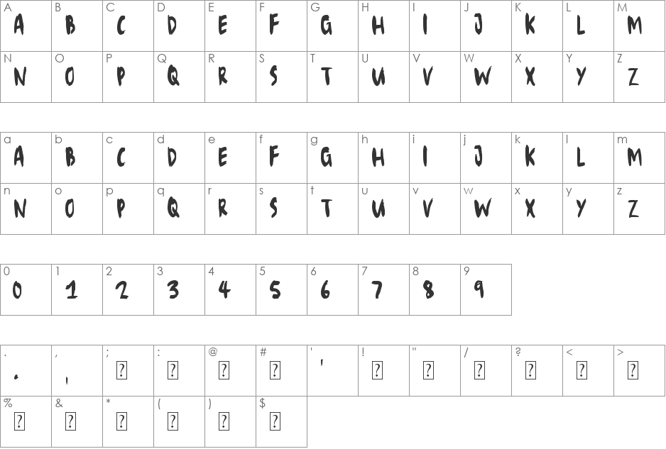 EliseNo7 font character map preview