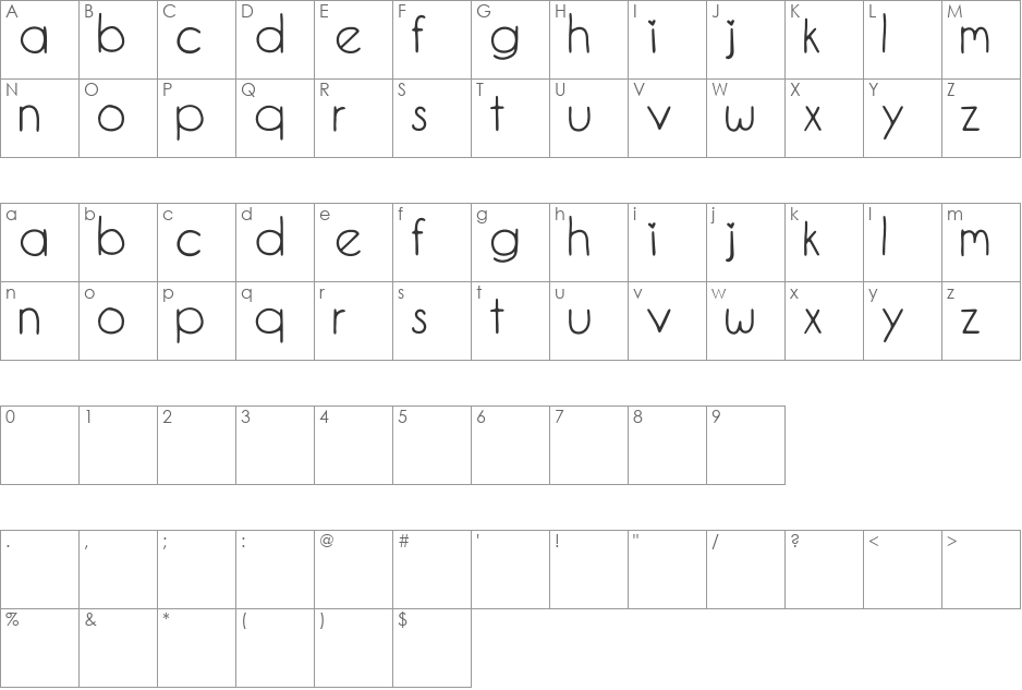 Ellie Mae Demo font character map preview