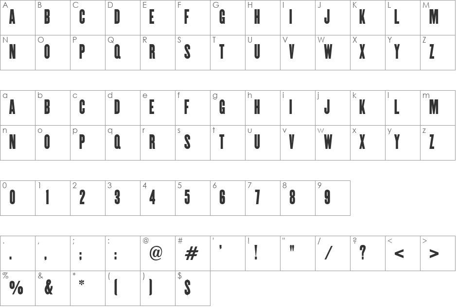 ElliotOne font character map preview