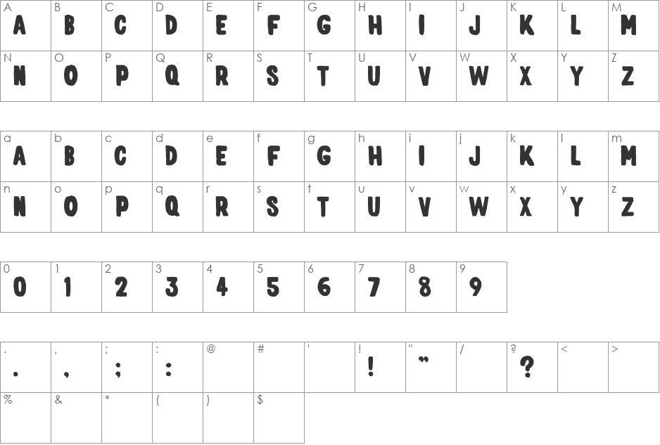 elph_chubba font character map preview