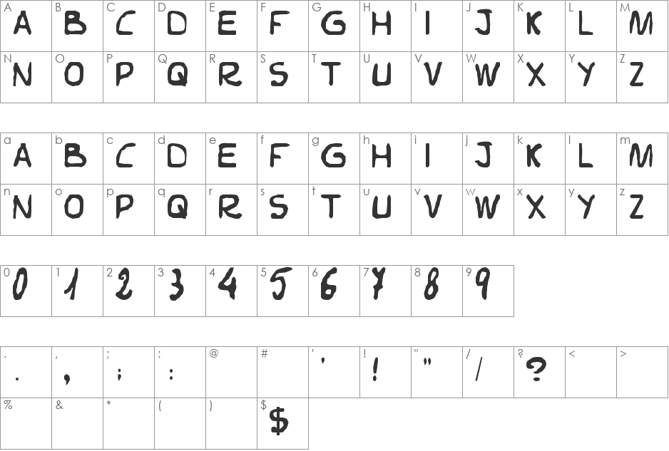 Elvifrance font character map preview