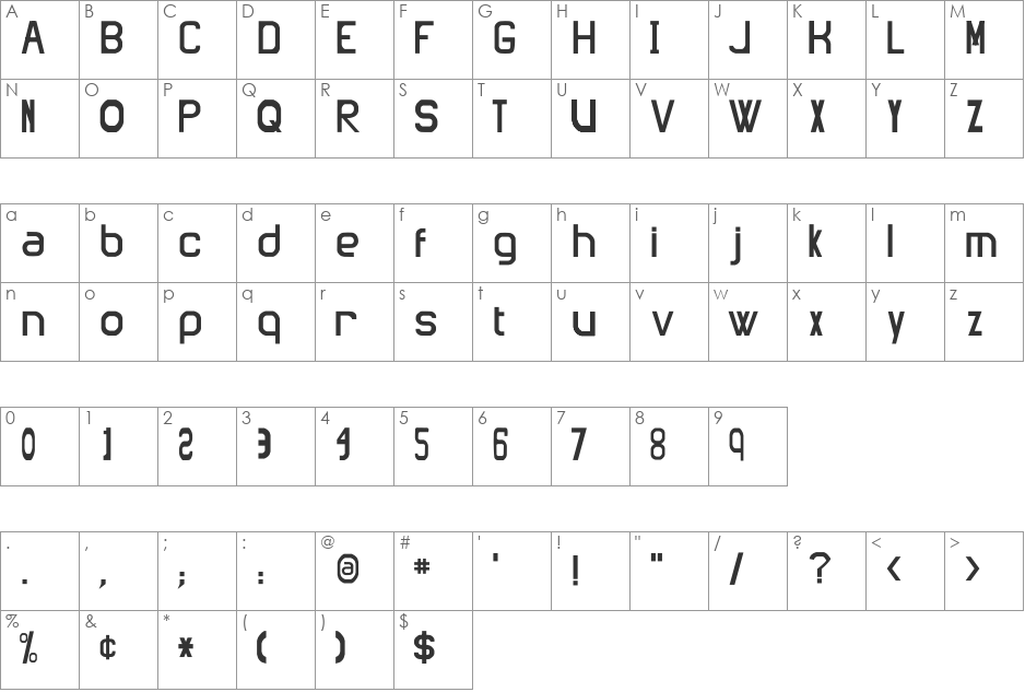Engadget font character map preview