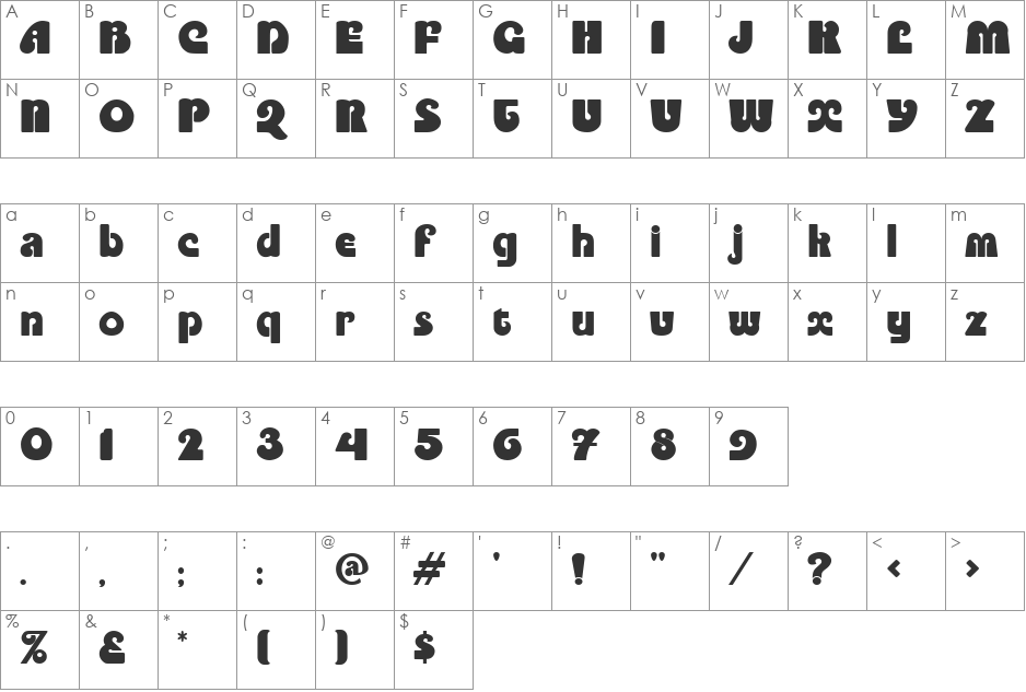 Enliven font character map preview