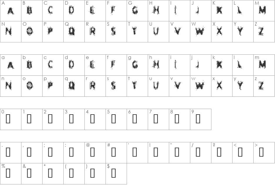 Entropy font character map preview