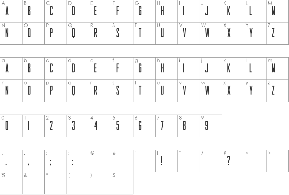 Entschuldigung font character map preview