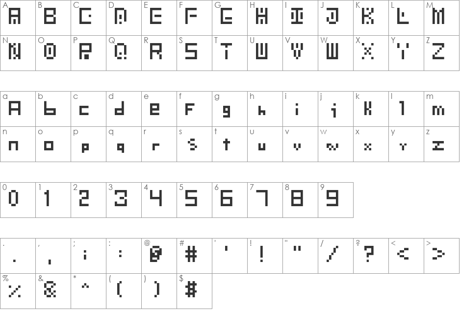EPIC V.1 font character map preview