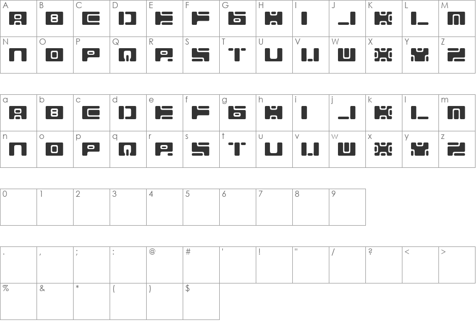 Equ font character map preview