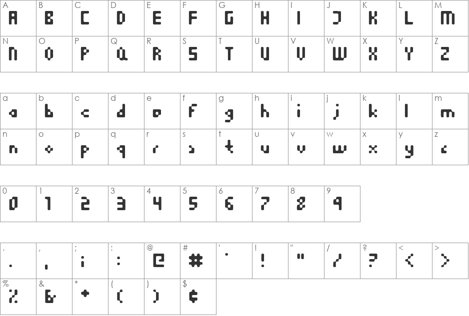Equilibrium font character map preview